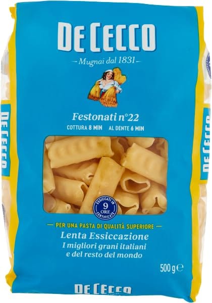 De Cecco Nudelgerichte 10x De Cecco Pasta 100 % italienische Festonati Nr. 22 Pasta 500 g+ Italian Gourmet polpa 400g 8001250120229