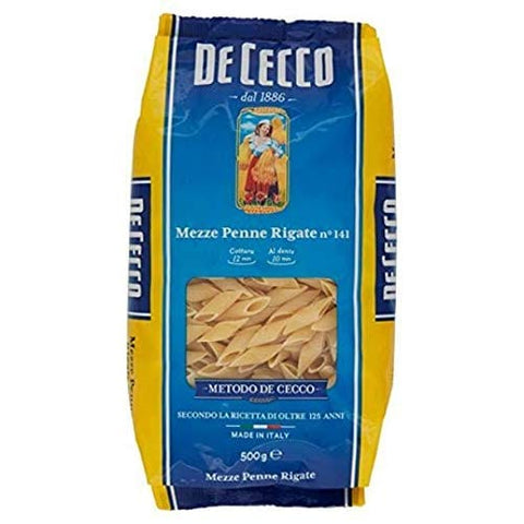 De Cecco Nudelgerichte 10x Pasta De Cecco 100% Italienisch Mezze Penne Rigate n. 141 Nudeln 500g 8001250121417