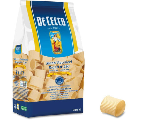 De Cecco Nudelgerichte 10x Pasta De Cecco 100% Italienisch Mezzi Paccheri Rigati n. 230 Nudeln 500g 8001250002648