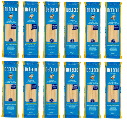 De Cecco Nudeln & Pasta 12x Pasta De Cecco 100% Italienisch Linguine Grandi n°407 Nudeln 500g 8001250012159