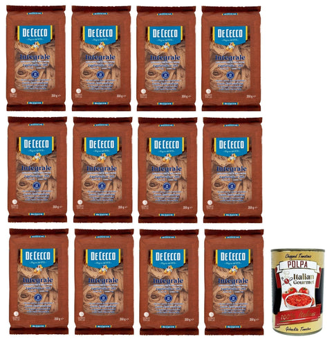 De Cecco Nudeln & Pasta 12x Pasta De Cecco Integrale Tagliatelle, Vollkor italienisch Nudel N° 203 250g + Italian Gourmet polpa 400g 8001250006875