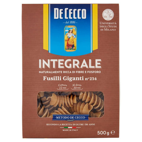 De Cecco Pasta Fusilli giganti integrali n. 234 Vollkor italienisch Nudeln 500 g Nudeln & Pasta Original