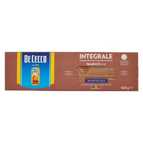 De Cecco Pasta Spaghetti integrale n. 12 Vollkor italienisch Nudeln 500 g Nudeln & Pasta Original