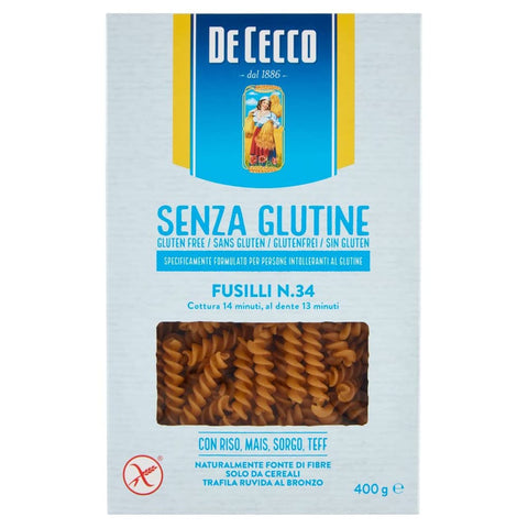 DE CECCO Nudeln & Pasta DE CECCO Fusilli senza Glutine No. 34 Glutenfrei pasta nudeln 5x 400G italienisch Original 8001250014146