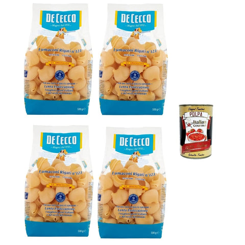 De Cecco Nudeln & Pasta De Cecco Le Specialità Lumaconi Rigati N°123, 100% Italienisch Pasta Nudeln 4x 500 g Nudeln & Pasta Original 8001250121233