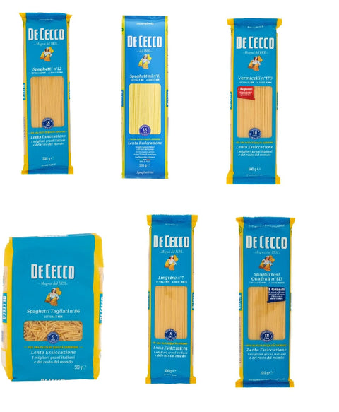 De Cecco Nudeln & Pasta Testpaket De Cecco Spaghetti Spaghettini Spaghettoni 6x 500g + Italian Gourmet polpa 400g 8001250013927
