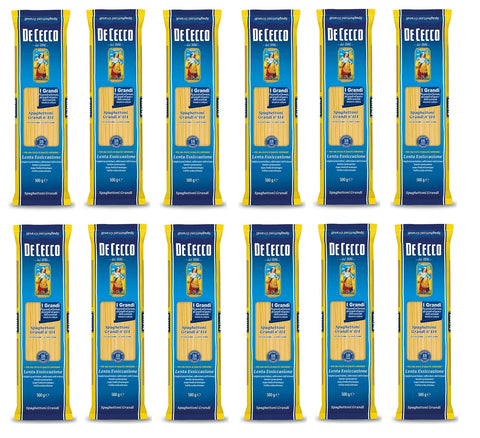 De Cecco Pasta 12x De Cecco Spaghettoni Grandi n°414 Italienische Pasta Teigwaren aus Hartweizengrieß 500g 8001250013927