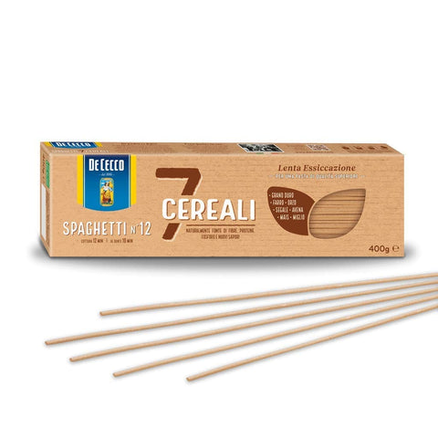 De Cecco Pasta 5x De Cecco 7 Cereali Spaghetti n° 12 Pasta mit 7 Müsli 100% Italienische 400g 8001250013521