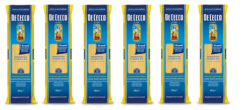 De Cecco Pasta 6x De Cecco Spaghettoni Grandi n°414 Italienische Pasta Teigwaren aus Hartweizengrieß 500g 8001250013927