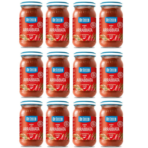 De Cecco Pastasaucen De Cecco Sugo all'Arrabbiata con Peperoncino di Calabria Sauce mit Kalabrische Chili 100 % italienische Tomaten 200g 12x Original italienisch 8001250006820