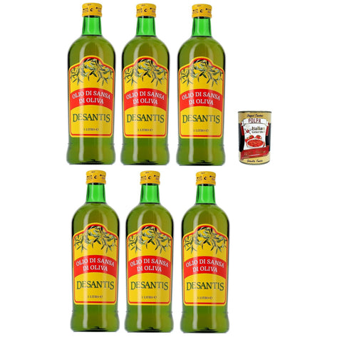 Desantis Olio di Sansa di Oliva, Pomace Olivenöl ideal zum Kochen 6x1l Original italienisch Feinkost