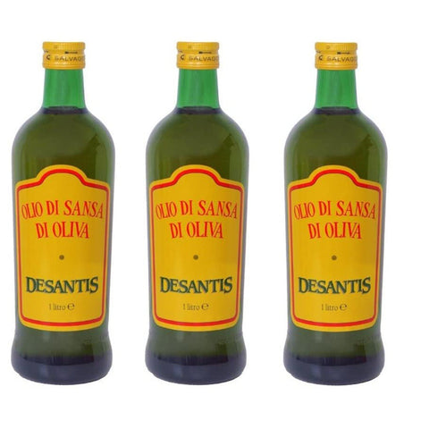 De Santis Olio di Sansa Pomace Olivenöl ideal zum Kochen 3x1l Original italienisch Feinkost