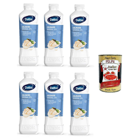 Debic Panna Culinaire Original 20% Kochsahne 6x1 lt italienisch Original Pastasauce + kostenlos polpa 400 g