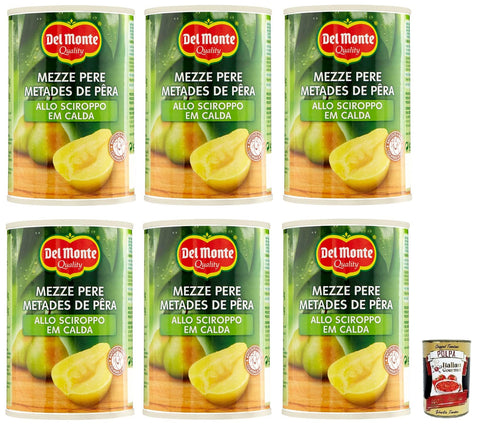 Del Monte Mezze Pere in Sciroppo Halbe Birnen in Sirup Frucht in Sirup Dose 6x 420g italienisch Original