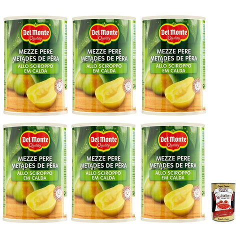 Del Monte Obst Del Monte Mezze Pere in Sciroppo Halbe Birnen in Sirup Frucht in Sirup Dose 6x 420g italienisch Original 24000027584