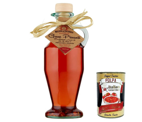 Delizie di Calabria Koch- & Backzutaten Delizie di Calabria, Olio Piccante Delizie Di Calabria, Würzige Ölköstlichkeiten von Kalabsen, 250ml + Italian Gourmet polpa 400g 8007548003144