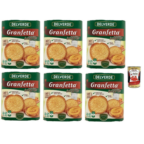 Delverde Granfetta Chips Delverde Granfetta Fette Biscottate Integrali mit Vollkornmehl 40 fette Vollkorn Zwieback Kekse 6x 300 g italienisch Original 8032804040014