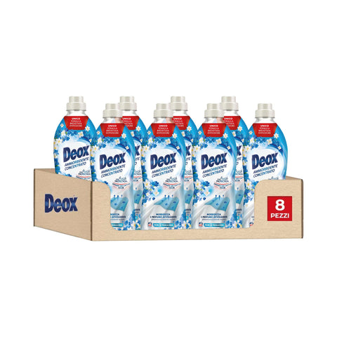 Deox Weichspülerkonzentrat, 360 Waschgänge, Frühlingsblumen, weiche und duftende Kleidungsstücke, mit Fresh Protection - Technologie, x 8 Packungen 900 ml Original italienisch