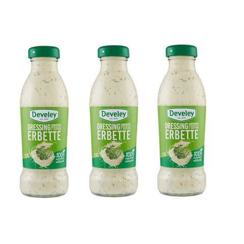 Develey Worcestersaucen Develey Dressing Erbette Kräutersauce würzsauce Tafelsauce 100% natürliche Zutaten Glutenfrei Glasflasche 230 ml 3x italienisch Original 4006824003216