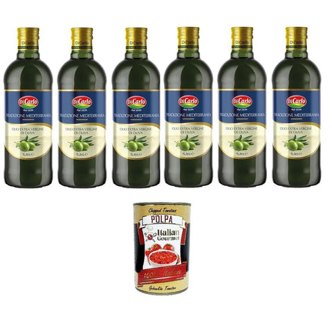Di Carlo Tradizione Mediterranea, Olio extra vergine d'oliva Extra natives Olivenöl 6x1 lt Koch- & Backzutaten italienisch Original