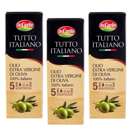 Di Carlo Oliven Di Carlo Tutto Italiano Olio Extra Vergine di Oliva 100% Italienisches Natives Olivenöl Extra Jede Packung enthält 5 Einzeldosis Sticks mit 12 ml italienisch Original 8003408002616