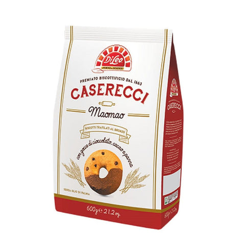 Di Leo Kekse 3x Di Leo Caserecci MaoMao con gocce di cioccolato e cacao Kekse mit Schokoladenstückchen und Kakao 500gr