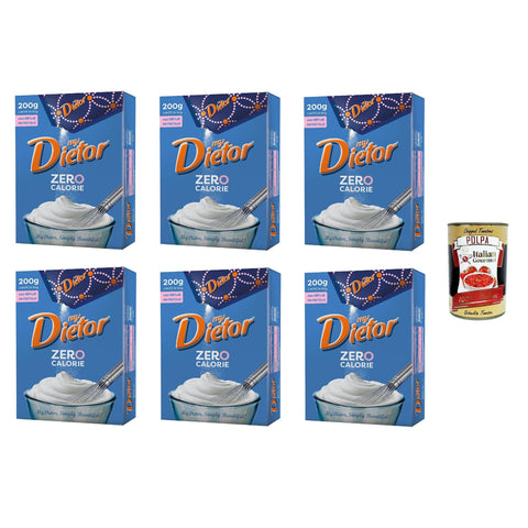 Dietor my Dietor Zero Calorie, Natürlicher Süßstoff 0 kcal, Glutenfrei, gluten free, Ohne Aspartam, in Pulverform 6x 200 g italienisch Original