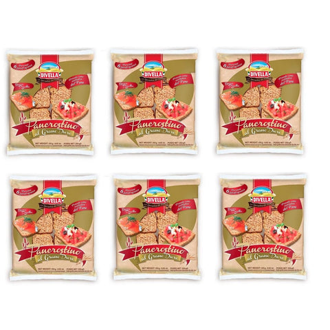 Divella Brot Divella Pancrostino al Grano Duro Hartweizengrieß geröstetes Brot Crouton 6 Portionen Brotersatz 6x 250g italienisch Original 8005121219111