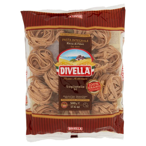 Divella Internationale Nudeln 24x Pasta Divella Tagliatelle integrale n. 91 Vollkor italienisch Nudeln 500 g + Italian Gourmet polpa 400g 8005121052916