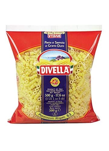 Divella Internationale Nudeln DIVELLA HARTWEIZENGRIESS NUDELN PATERNOSTI RIGATI 63 GR 500 X 24 9501776341362