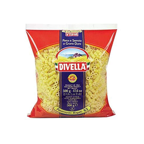 Divella Internationale Nudeln Divella HARTWEIZENGRIESS NUDELN PATERNOSTI RIGATI 63 GR 500 X 24 Internationale Nudeln italienisch Original 9501776341362