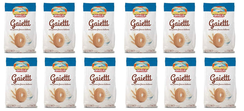 Divella Kekse 12x Divella Gaietti Shortbread Kekse mit frischer italienischer Sahne 400g biscuits cookies 8005121214321