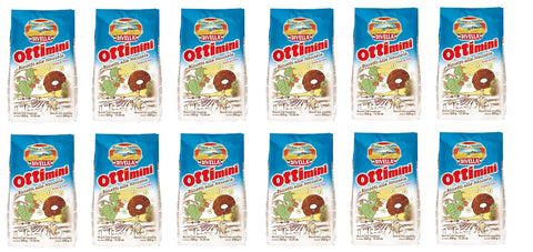 Divella Kekse 12x Divella Ottimini alle Nocciole Shortbread Kekse mit gehackten Haselnüssen 350g biscuits cookies italienische Kekse 8005121213874