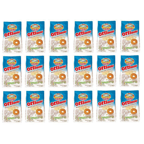 Divella Ottimini Biscotti alle Mandorle Shortbread Kekse mit gehackten Mandeln italienische Kekse 350 g 18x italienisch Original