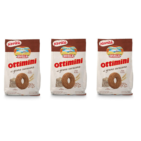Divella Ottimini al Grano Saraceno Buchweizen Shortbread Kekse 300 g Biscuits Cookies italienische Kekse italienisch Original