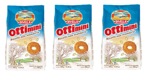 Divella Kekse 3x Divella Ottimini Biscotti alle Mandorle Shortbread Kekse mit gehackten Mandeln 350g biscuits cookies italienische Kekse 8005121213881