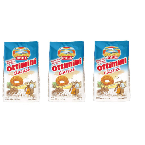 Divella Ottimini Classici Shortbread Kekse mit frischen Eiern Biscuits Cookies italienische Kekse 3x400g Original italienisch