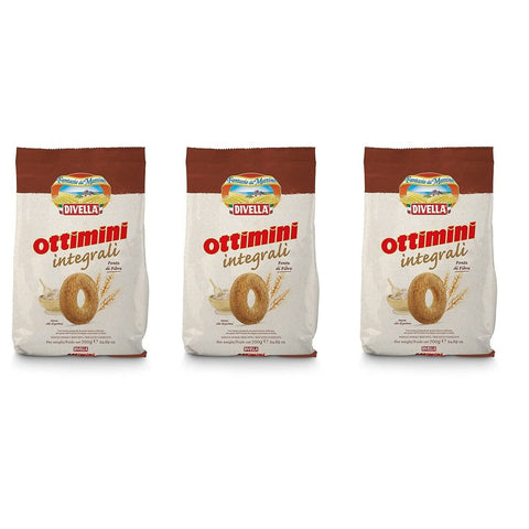 Divella Ottimini Integrali Vollkornkekse Kekse mit Vollkornmehl Biscuits Cookies italienische Kekse 3x700g Original italienisch