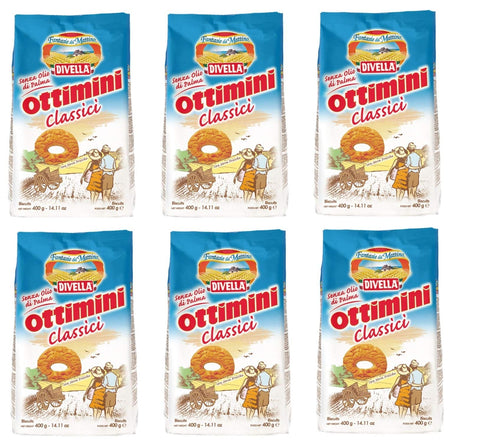 Divella Kekse 6x Divella Ottimini Classici Shortbread Kekse mit frischen Eiern 400g Biscuits Cookies italienische Kekse 8005121214239