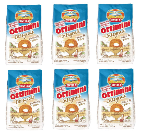 Divella Kekse 6x Divella Ottimini Integrali Vollkornkekse 400g Biscuits Cookies italienische Kekse 8005121214253