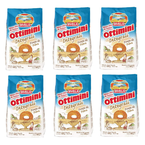 Divella Ottimini Integrali Vollkornkekse Biscuits Cookies italienische Kekse 6x400g Original italienisch