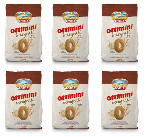 Divella Kekse 6x Divella Ottimini Integrali Vollkornkekse Kekse mit Vollkornmehl 700g Biscuits Cookies italienische Kekse 8005121214512