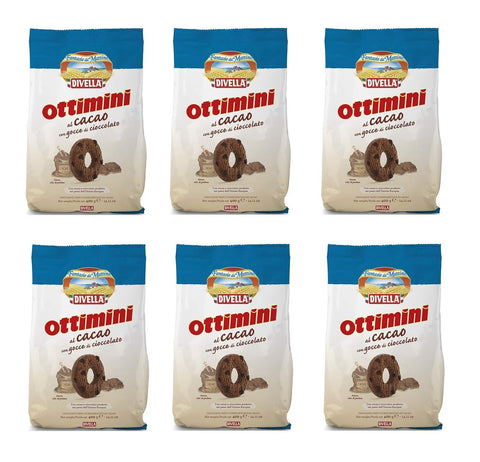 Divella Kekse 6x Divella ottimini kakao biscuits 400g Italien cocoa cookies kuchen brioche