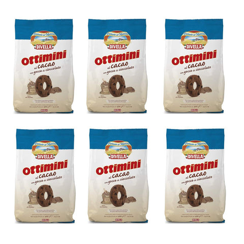 Divella ottimini kakao biscuits Italien cocoa cookies kuchen brioche 6x400g Original italienisch Kekse