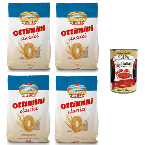 Divella Biscotti Ottimini Classici Klassische Optimini Kekse 4x400g Original italienisch