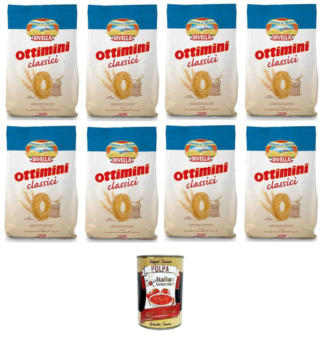 Divella Kekse Divella Biscotti Ottimini Classici Klassische Ottimini-Kekse 8x400gr +Italian Gourmet polpa 400g 8005121214239