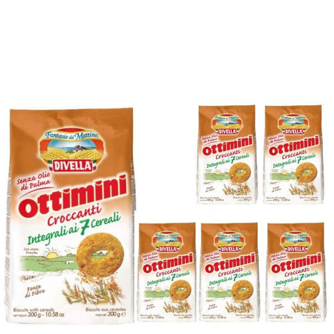 Divella Kekse Divella Biscotti Ottimini Croccanti ai 7 Cereali 6 Confezioni da 300 grammi 8054134291881