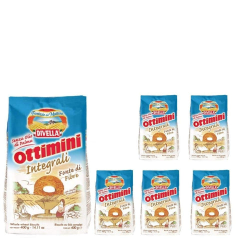 Divella Kekse Divella Biscotti Ottimini Integrali 6 Confezioni da 400 grammi 8054134291959