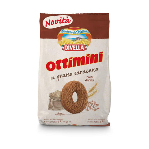 Divella Ottimini al Grano Saraceno Buchweizen Shortbread Kekse Biscuits Cookies italienische Kekse 1x300g Original italienisch