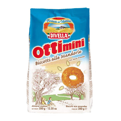 Divella Kekse Divella Ottimini Biscotti alle Mandorle Shortbread Kekse mit gehackten Mandeln 350g biscuits cookies italienische Kekse 8005121213881